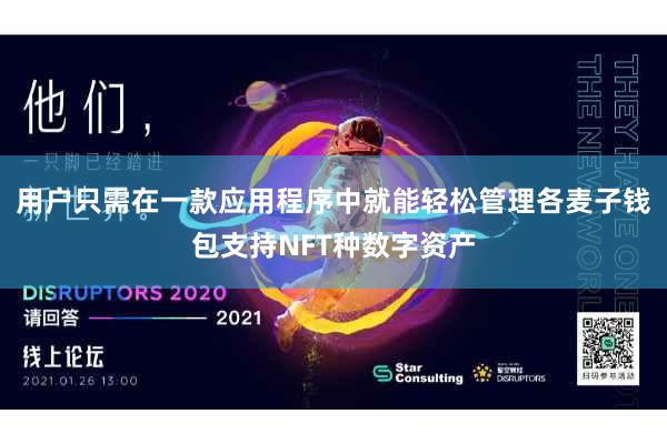 用户只需在一款应用程序中就能轻松管理各麦子钱包支持NFT种数字资产